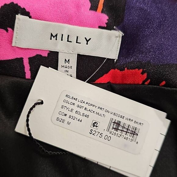 Milly Liza Wrap Poppy Print Skirt - Picture 2 of 10